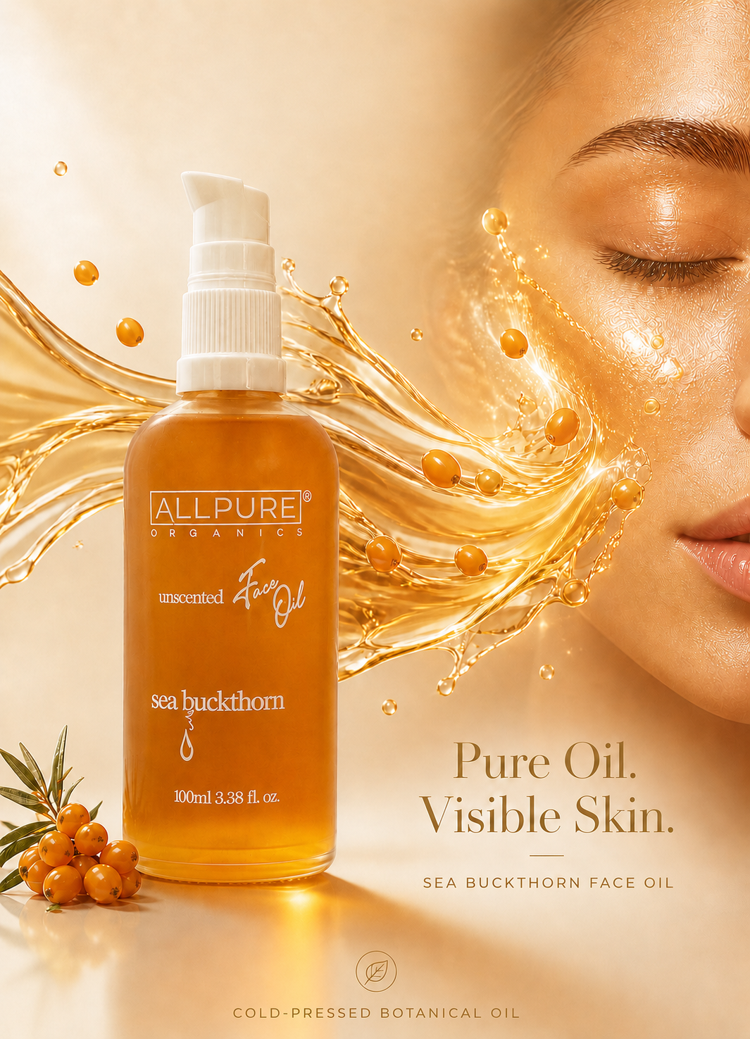 ALLPURE ОБЛЕПИХОВОЕ МАСЛО (облепиха) 100% органическое масло для ухода за кожей