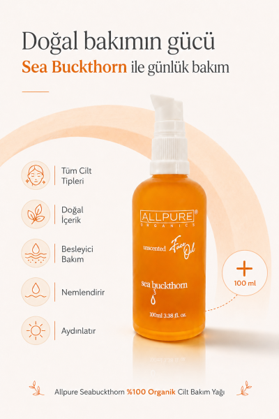 ALLPURE SEABUCKTHORN OIL (Yabani İğde) %100 Organik Cilt Bakım Yağı