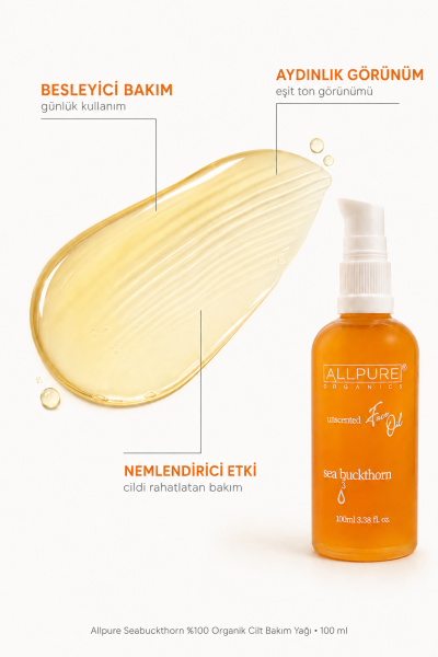 ALLPURE SEABUCKTHORN OIL (Yabani İğde) %100 Organik Cilt Bakım Yağı