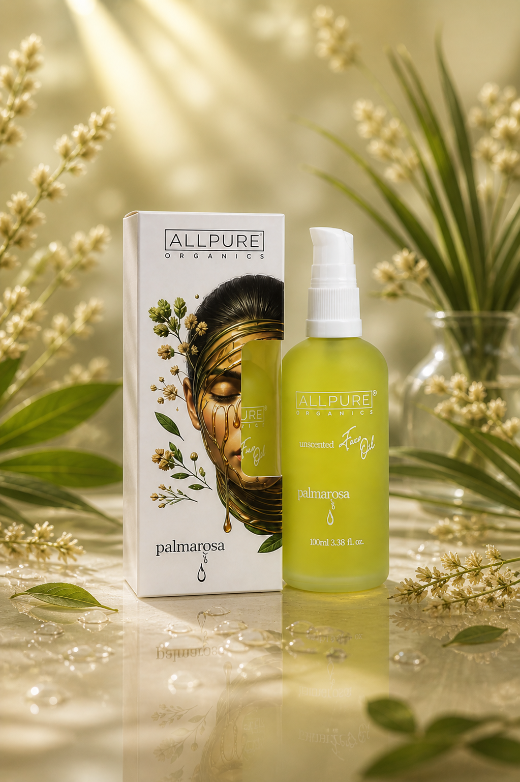 ALLPURE PALMAROSA OIL (Lemongrass) 100% Organic Skin Care Oil