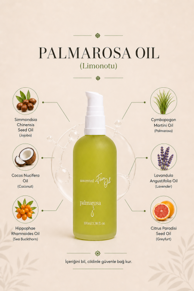 ALLPURE PALMAROSA OIL (Lemongrass) 100% Organic Skin Care Oil