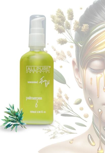 ALLPURE PALMAROSA OIL (Lemongrass) 100% Organic Skin Care Oil