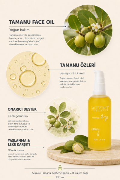 ALLPURE TAMANU OIL (Tamanu Ağacı) %100 Organik Cilt Bakım Yağı
