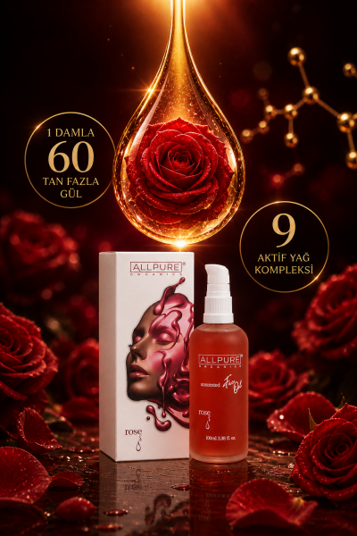 ALLPURE ROSE DAMASCUS OIL (Yaban Gülü) %100 Organik Cilt Bakım Yağı