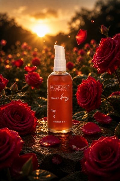 ALLPURE ROSE DAMASCUS OIL (Wild Rose) 100% Organic Skin Care Oil