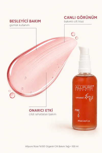 ALLPURE ROSE DAMASCUS OIL (Yaban Gülü) %100 Organik Cilt Bakım Yağı