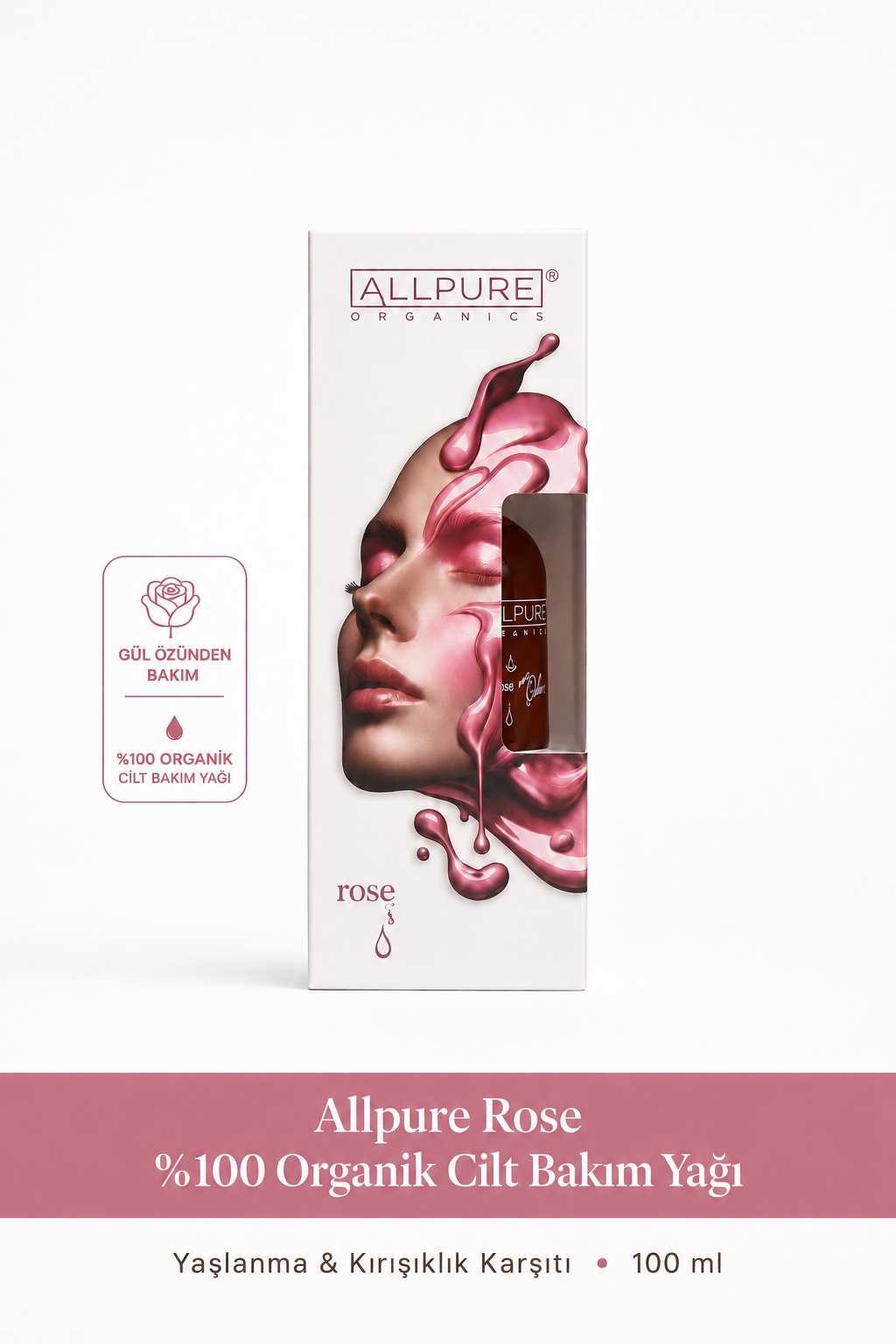 ALLPURE ROSE DAMASCUS OIL (Yaban Gülü) %100 Organik Cilt Bakım Yağı