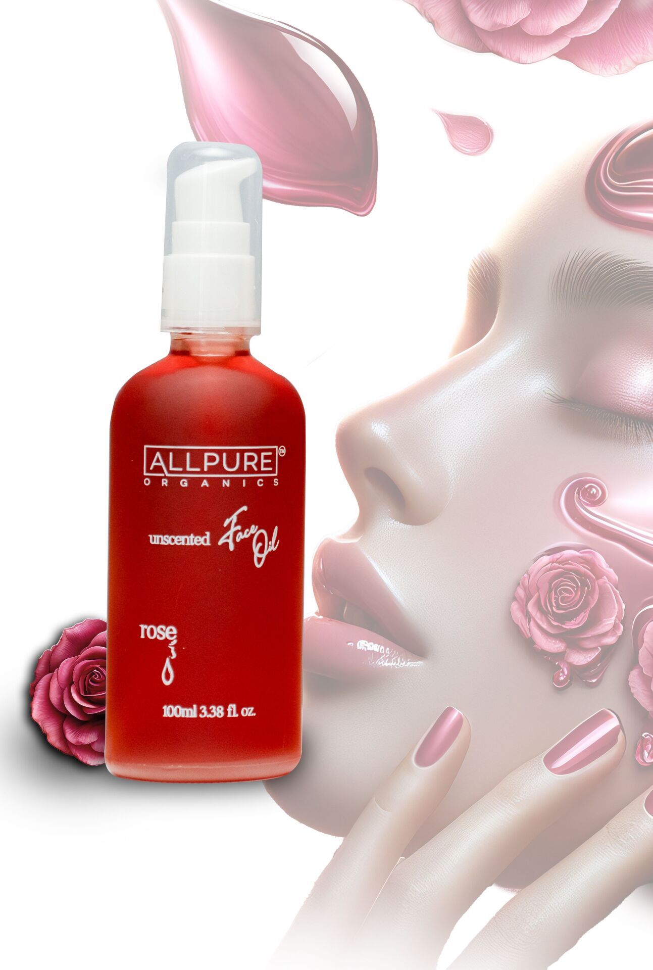 ALLPURE ROSE DAMASCUS OIL (Wild Rose) 100% Organic Skin Care Oil