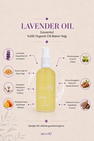 ALLPURE LAVANDER OIL  (Lavanta) %100 Organik Cilt Bakım Yağı