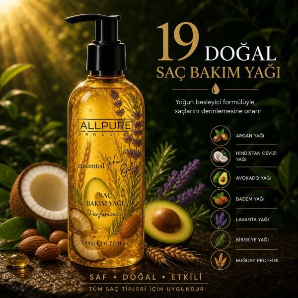 ALLPURE MIROIL HAIR (%100 Organik Saç Bakım Yağı 200ml)
