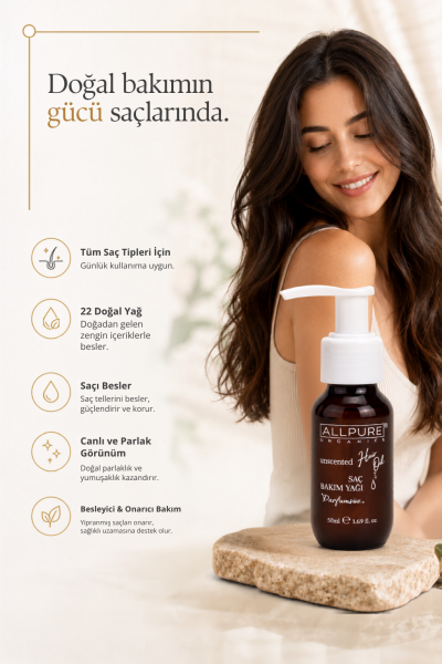 ALLPURE MIROIL HAIR (%100 Organik Saç Bakım Yağı 50ml)