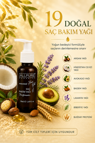 ALLPURE MIROIL HAIR (%100 Organik Saç Bakım Yağı 50ml)