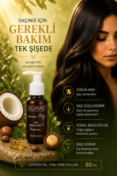 ALLPURE MIROIL HAIR (%100 Organik Saç Bakım Yağı 50ml)
