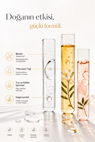 ALLPURE SHAMPOO 500ml ( Sulfat, Tuz ve Paraben içermeyen BIOTIN, COLLAGEN ve 7 YAĞ katkılı Doğal ŞAMPUAN)