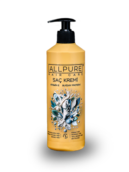 ALLPURE HAIR CONDITIONER 500ml ( VİTAMİN E + Buğday Proteini ve 7 YAĞ katkılı Doğal SAÇ KREMİ)