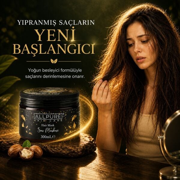 ALLPURE HAIR MASK 300ml  (VİTAMİN E + Buğday Proteini Katkılı SAÇ MASKESİ )