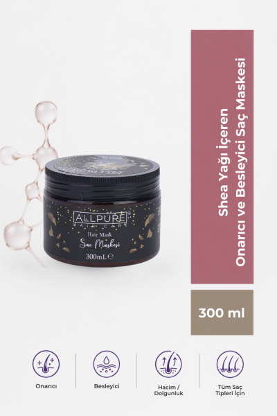 ALLPURE HAIR MASK 300ml  (VİTAMİN E + Buğday Proteini Katkılı SAÇ MASKESİ )