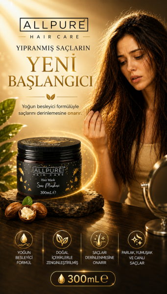 ALLPURE HAIR MASK 300ml  (VİTAMİN E + Buğday Proteini Katkılı SAÇ MASKESİ )