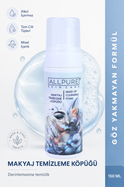 ALLPURE MAKE-UP REMOVER FOAM 150ml (Makyaj Temizleme Köpüğü MICELLAR 150ml)