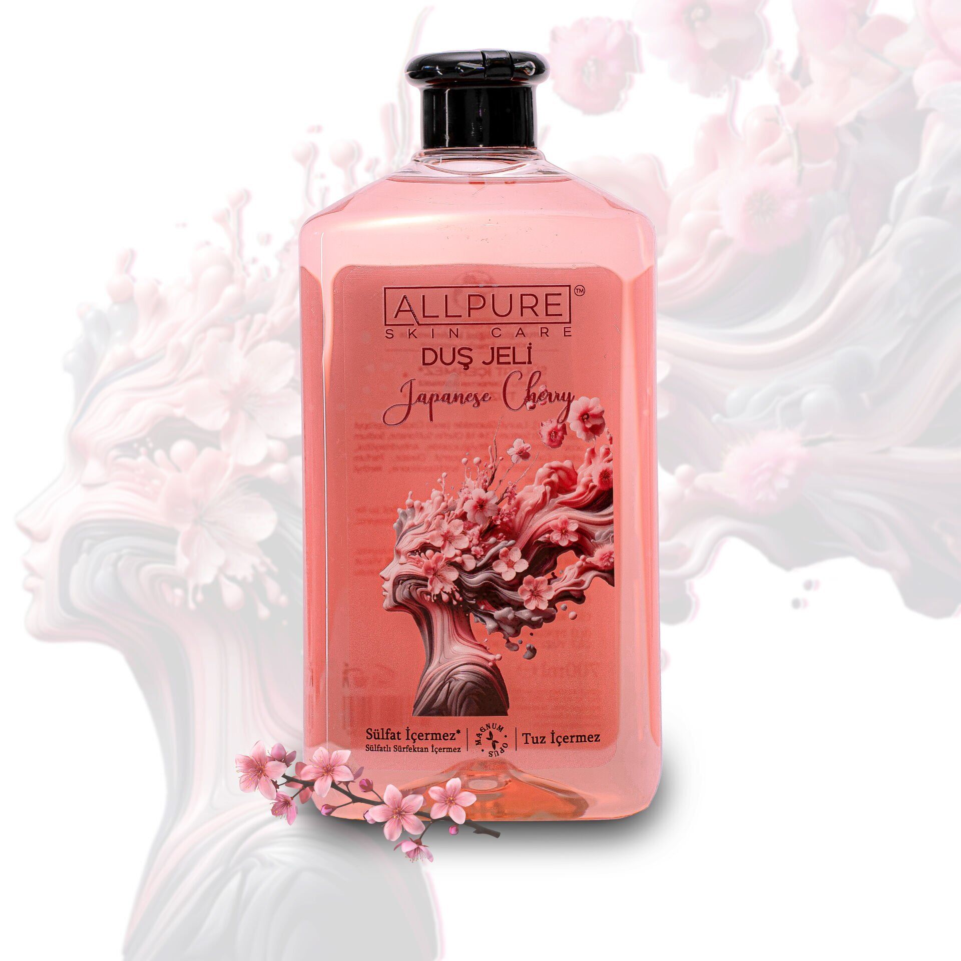 ALLPURE SHOWER GEL 700ml (Family Size) JAPANESE CHERRY - Japanese Cherry Blossom Shower Gel Family Size