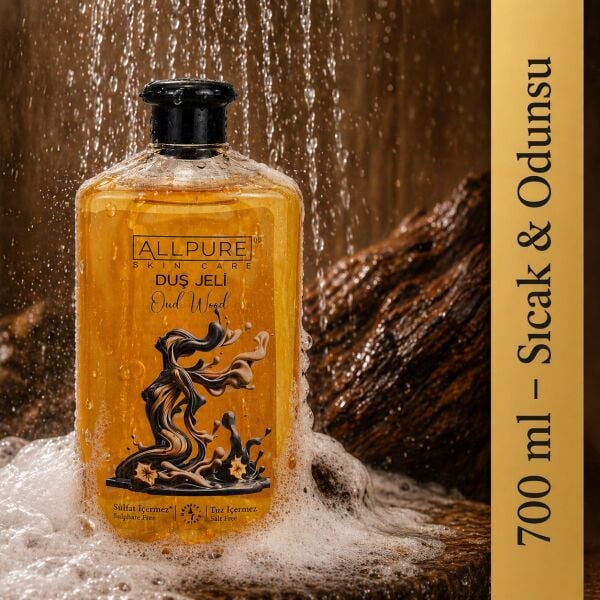 ALLPURE SHOWER GEL 700ml (Family Size) OUD WOOD - Ud Ağacı Esanslı Duş Jeli Aile boyu