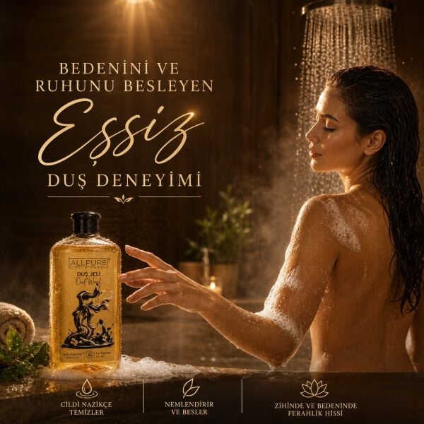 ALLPURE SHOWER GEL 700ml (Family Size) OUD WOOD - Ud Ağacı Esanslı Duş Jeli Aile boyu