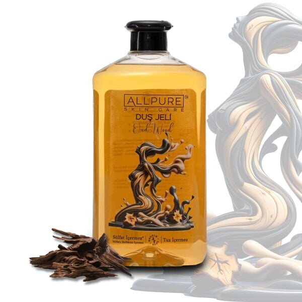 ALLPURE SHOWER GEL 700ml (Family Size) OUD WOOD - Ud Ağacı Esanslı Duş Jeli Aile boyu