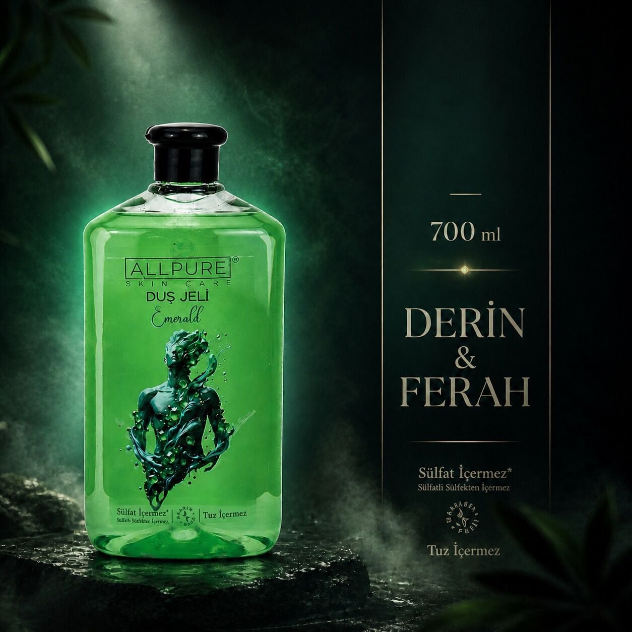 ALLPURE SHOWER GEL 700ml (Family Size) EMERALD - EMERALD Duş Jeli Aile boyu