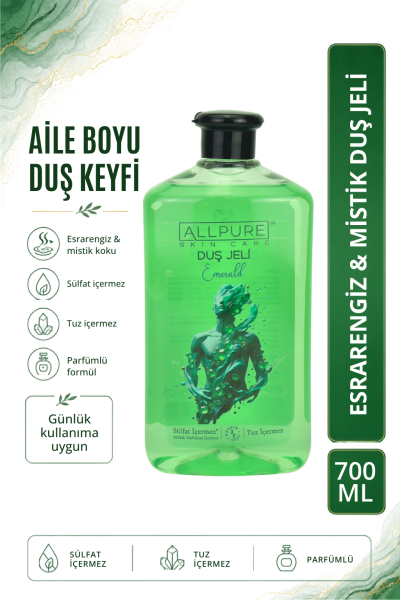ALLPURE SHOWER GEL 700ml (Family Size) EMERALD - EMERALD Duş Jeli Aile boyu