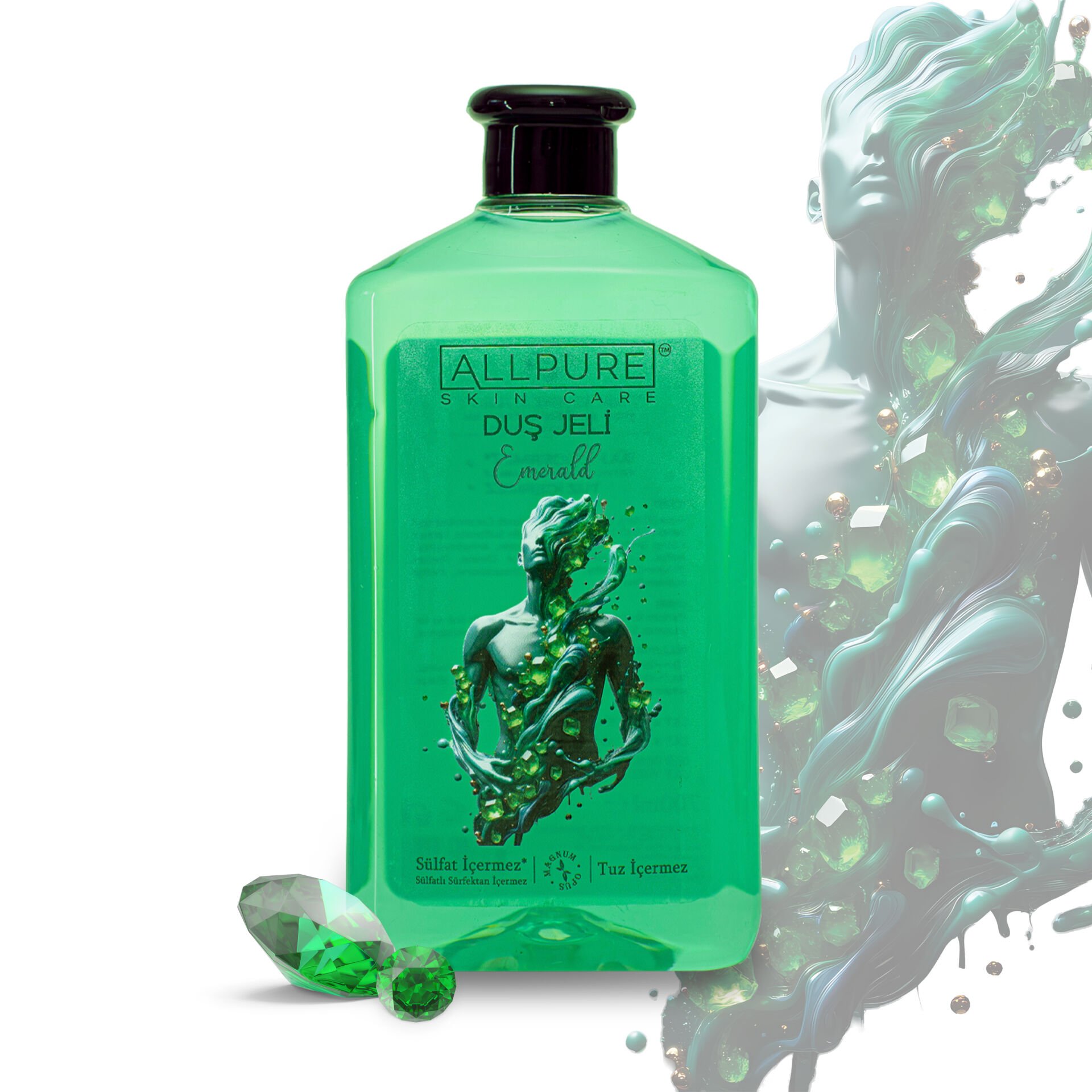 ALLPURE SHOWER GEL 700ml (Family Size) EMERALD - EMERALD Duş Jeli Aile boyu