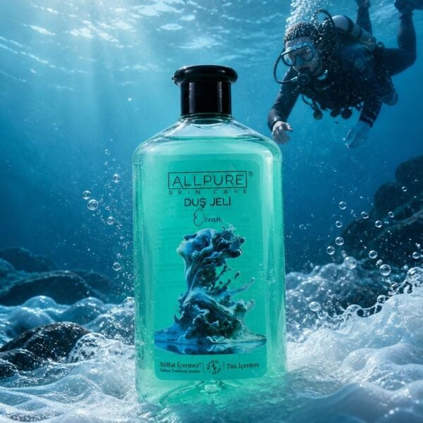 ALLPURE SHOWER GEL 700ml (Family Size) OCEAN - Okyanus Esintisi Duş Jeli Aile boyu