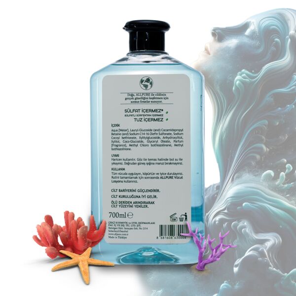 ALLPURE SHOWER GEL 700ml (Family Size) OCEAN - Okyanus Esintisi Duş Jeli Aile boyu