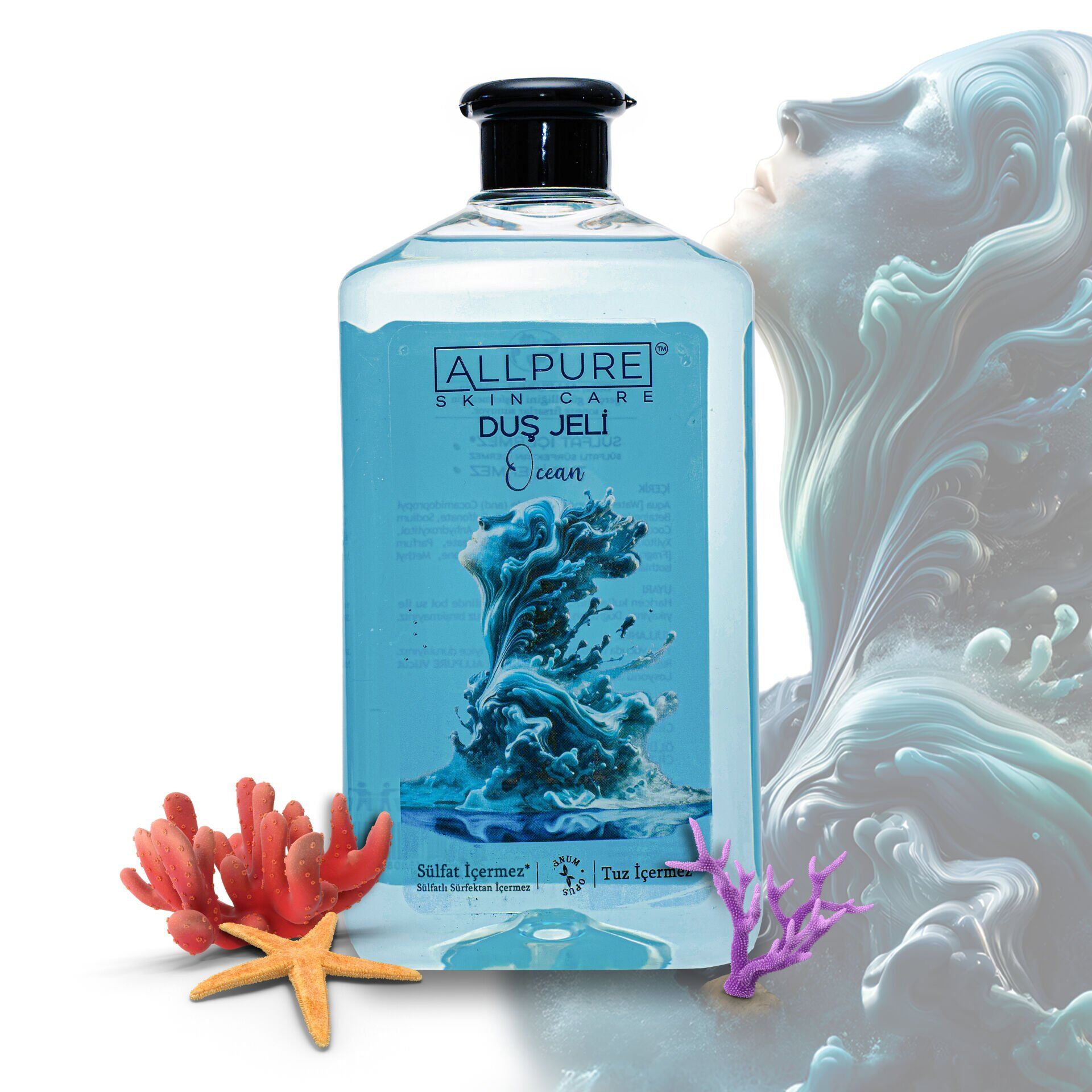 ALLPURE SHOWER GEL 700ml (Family Size) OCEAN - Ocean Breeze Shower Gel Family Size