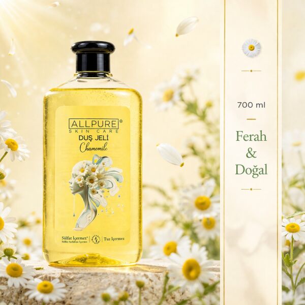 ALLPURE SHOWER GEL 700ml (Family Size) CHAMOMILLE - Papatya Duş Jeli Aile Boyu