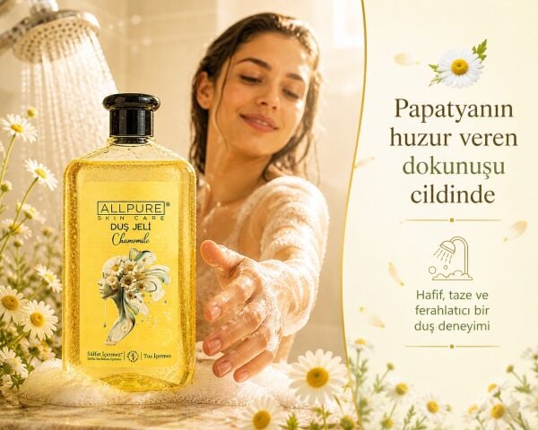 ALLPURE SHOWER GEL 700ml (Family Size) CHAMOMILLE - Papatya Duş Jeli Aile Boyu
