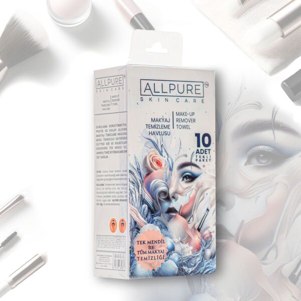 ALLPURE MAKE-UP REMOVER TOWEL 10 pcs. Pack (Makyaj Temizleme Havlusu 10 adet TEKLİ  MICELLAR HAVLU)