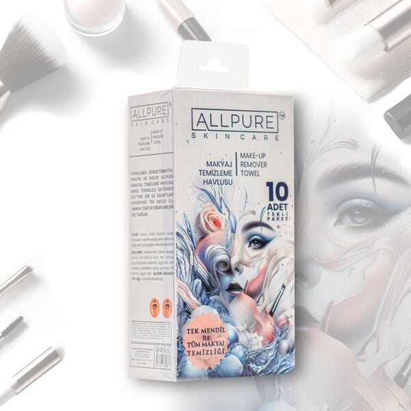 ALLPURE MAKE-UP REMOVER TOWEL 10 pcs. Pack (Makyaj Temizleme Havlusu 10 adet TEKLİ  MICELLAR HAVLU)