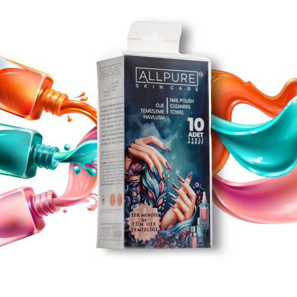 ALLPURE NAIL POLISH REMOVER TOWEL 10 pcs. Pack ( OJE Temizleme Havlusu 10 adet TEKLİ HAVLU)