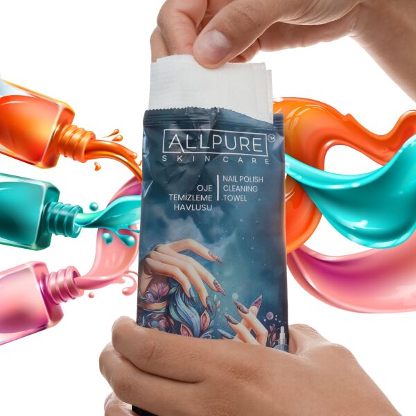 ALLPURE NAIL POLISH REMOVER TOWEL 10 pcs. Pack ( OJE Temizleme Havlusu 10 adet TEKLİ HAVLU)