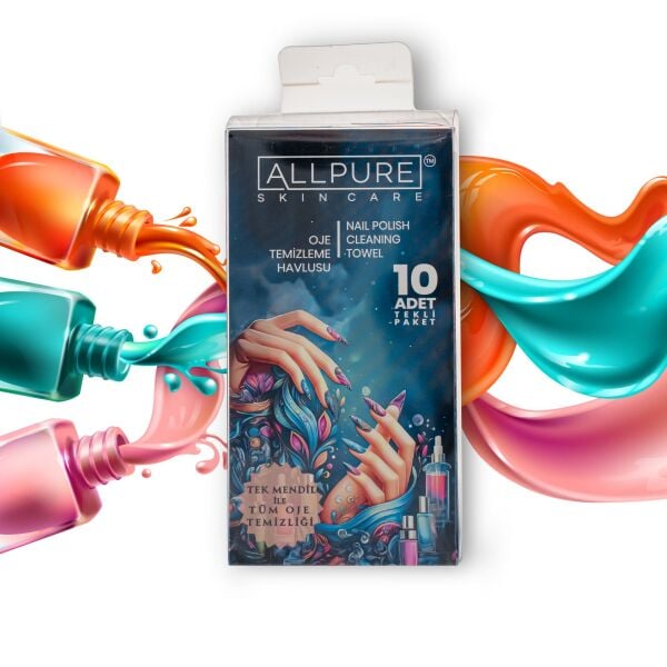 ALLPURE NAIL POLISH REMOVER TOWEL 10 pcs. Pack ( OJE Temizleme Havlusu 10 adet TEKLİ HAVLU)