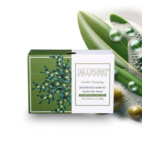 ALLPURE BAR SOAP 100gr (OLIVE OIL)  Zeytinyağı Doğal Sabun 100gr.