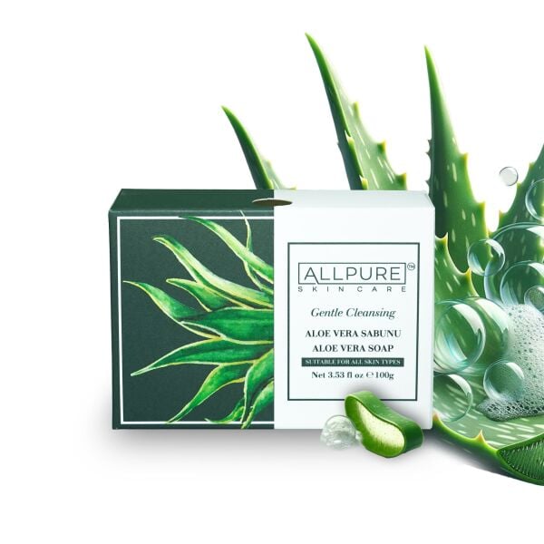 ALLPURE BAR SOAP 100gr (ALOE VERA)  Aloe Vera Doğal Sabun 100gr.