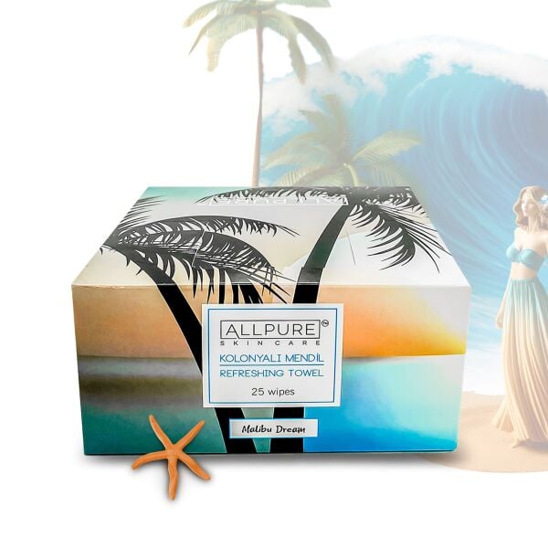 ALLPURE REFRESHING TOWEL -MALIBU DREAM (25pcs Pack) - Parfümlü Islak Mendil 25li Paket